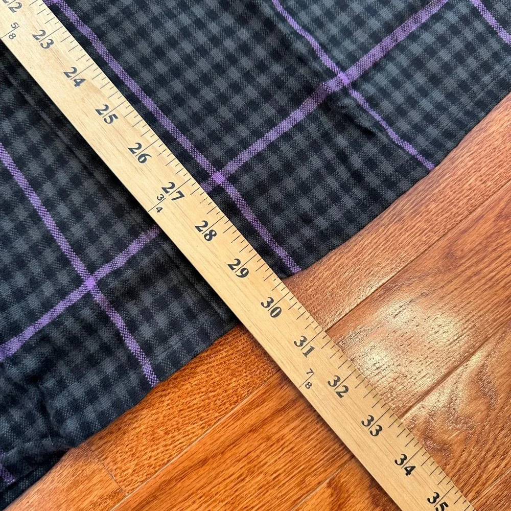 New Vintage Backpacker Flannel Shirt Mens Medium Black Gray Purple Outdoor Check - Picture 8 of 12